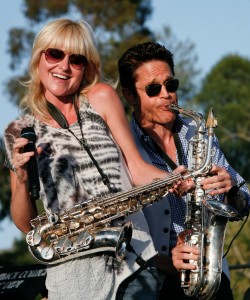 Mindi Abair & Dave Koz performing at the 2012 KSBR Birthday Bash (Photo by David Hopley)