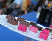 XAN Confections chocolate paired with wine at the Festival of Arts Art, Jazz, Wine and Chocolate series in Laguna Beach, California