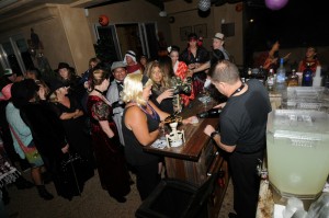Kelly Cole & Lori Stoll belly up to the bar at the Elliot's Halloween Bash (Photo: David Hopley)