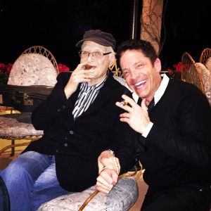 Dave Koz enjoying a cigar with his friend, TV writer, producer and director Norman Lear