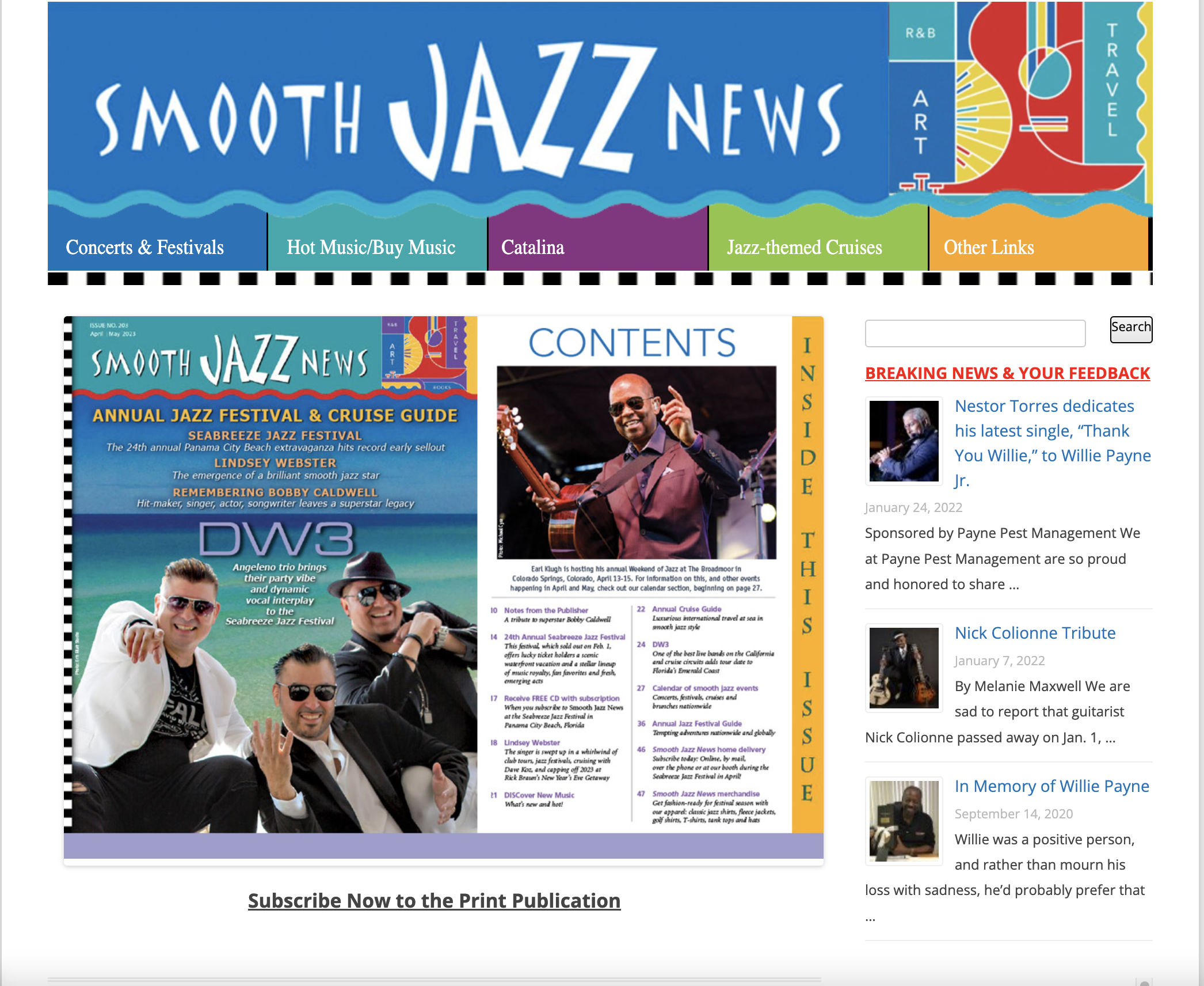 Smooth Jazz News Cover for the June and July 2023 edition.